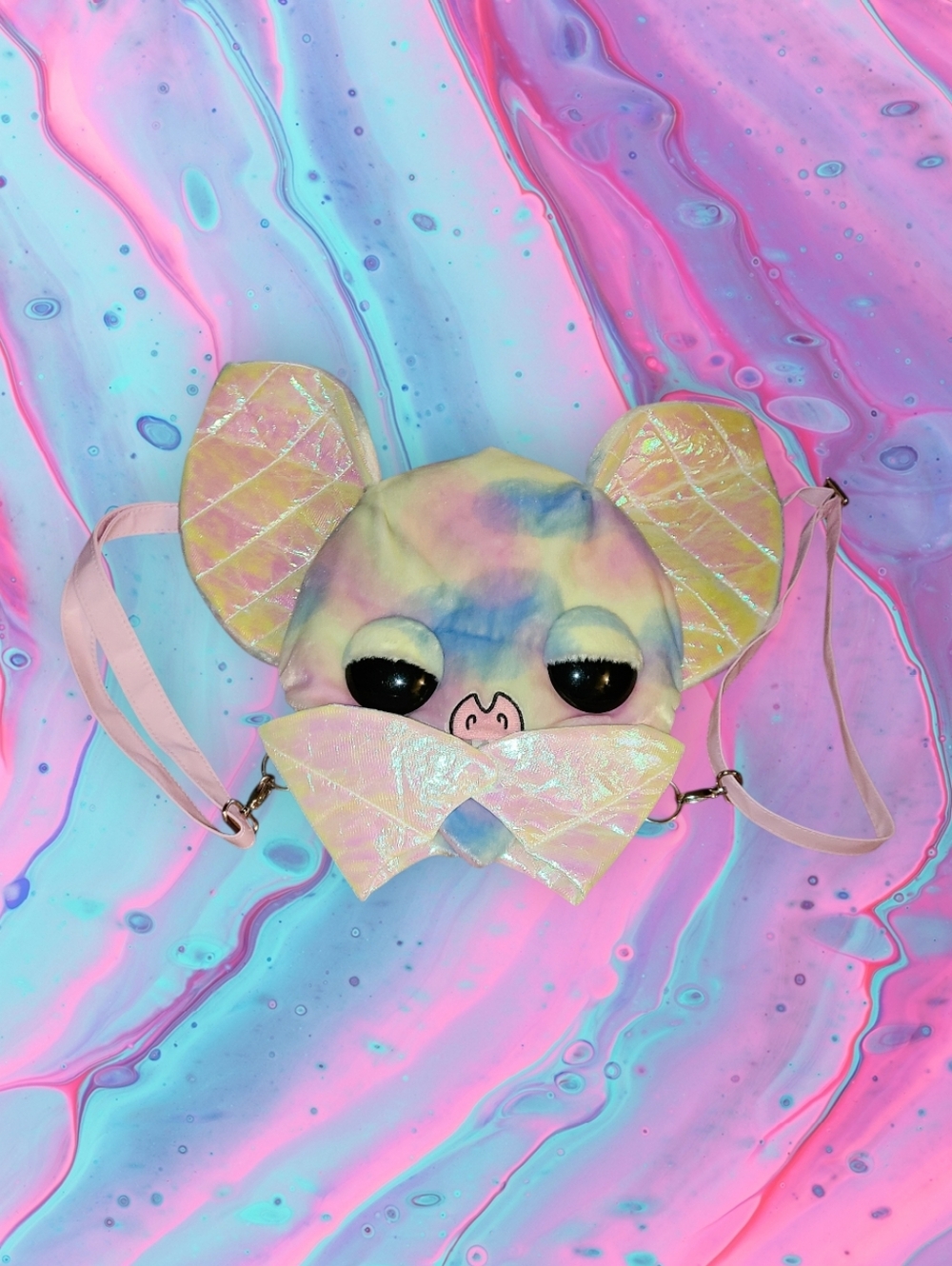 Kreepsville 666 sugarfueled rainbow pastel bat plush backpack